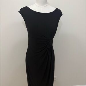 Tiana B. Classic Black Midi Dress